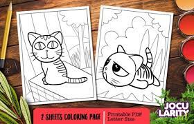 Some of the very first documentation of humans and cats together date back to ancient egypt when cats were also their guardians. Cute And Kawaii Cat Coloring Page Grafico Por Jocularityart Creative Fabrica