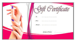 A gift certificate is usually given to reward a person. Nail Salon Gift Certificate Template Free 2 Gift Certificate Template Printable Gift Certificate Free Gift Certificate Template
