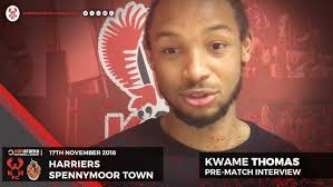 Kwame Thomas pre-match: Harriers v Spennymoor Town 16/03/19