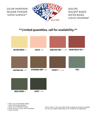 Color Charts Super Stone Inc