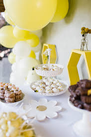 9 inch tiered tray ladder, bumblebee themed, tiered tray decor. Party Planning A Bee Themed First Birthday Party Lauren Conrad