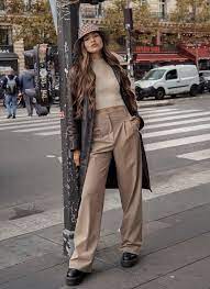Pin By Gates Of Style On Outfits Wide Leg Trousers Street Style Wide Leg Pants Street Style Winter Fashion Outfits
