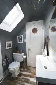 Bathroom ceiling ideas small with slanted. Tiny Attic Bathroom Gets A Diy Update Hometalk
