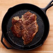 Heat 1/2 stick of butter and 1tbsp coconut oil in a cast iron pan on the stovetop as hot as you can get it! How To Pan Sear Steak Perfectly Every Time Epicurious