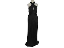 Halston black and vintage gold midi dress nwt $95 $178 size: Halston Heritage Twist Neck Evening Gown Dresses Other Polyester Black Ref 91472 Joli Closet