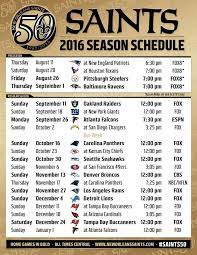 2016 New Orleans Saints Nfl Football Schedule New Orleans Saints Schedule New Orleans Saints Saints Schedule