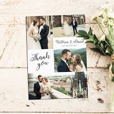Photo Collage Wedding Thank You Card With Photo Personalize Photo Thank You Cards Wedding Thank You Cards Thanks Card Wedding