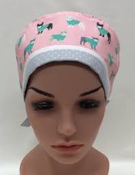 Ponytail Style Surgical Scrub Cap, Chemo Cap, Nurse Hat, Scrub Hat
