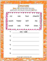 In this article, we have provided detailed cbse syllabus for class 2 maths, english, gk, evs, hindi, computer science and drawing. Synonyms Worksheet 1 Estudynotes