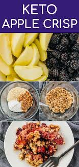 This Easy Healthier Keto Apple Crisp Is A Low Carb And Gluten Free No Flour Recipe Without Healthy Apple Crumble Apple Crisp Recipes Gluten Free Apple Crisp