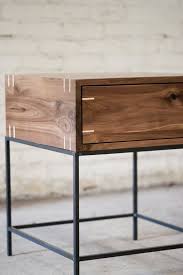 Table De Bout Myers Noyer Noir Et Acier Steel Furniture Metal Furniture Wood Design
