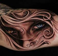 Female With Bi Color Eyes Tattoo Eye Tattoo Tattoos Cool Tattoos