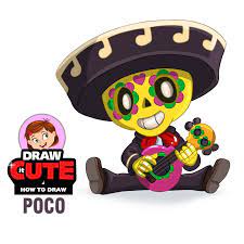 Our brawl stars skins list features all of the currently and soon to be available cosmetics in the game! How To Draw Poco Super Easy With Coloring Page Brawl Stars Draw It Cute