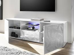 Soyez fier comme artaban de votre salon grâce à votre nouveau meuble tv ! Meuble Tv Leds 2 Portes 1 Tiroir Blanc Laque Eris