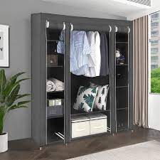 Penderie en hauteur , catalogue armoires et dressings ikea 2019 : Armoires Penderie Etagere Tissu Non Tisse Gris Hauteur 172 Cm Entree Chambre Camping Achat Vente Armoire De Chambre Armoires Penderie Etagere Cdiscount