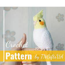 Crochet Parrot Diy Pattern Easy Tutorial Pdf Amigurumi Cockatiel Stuffed Animal New Year Bird Crochet Decor White Bird Ornament Pet Loss Crochet Bird Patterns Crochet Parrot Crochet Birds