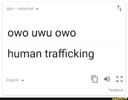 Igbo Detected Ty Owo Uwu Owo Human Trafficking English Feedback