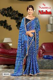 Saumya Nisha Fancy Laheriya Designs Saree Catalog Supplier
