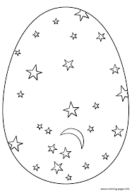 Happy face star and rainbow coloring page. Easter Egg With Stars And Moon Coloring Pages Printable