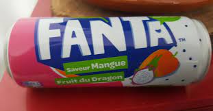 4 fanta cans from albania orange, lemon, exotic, mango & dragon fruit empty alu. Fanta Mangue Fruit Du Dragon
