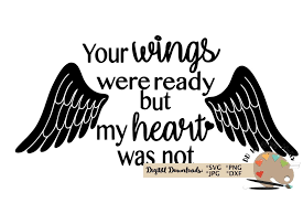 Select any of these angel wings silhouette vector pictures that best fits your web designs or other projects. Your Wings Were Ready Svg Angel Wings Cut File Memorial Svg 97760 Svgs Design Bundles