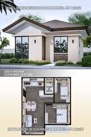 This two bedroom small house design has a total floor area of 61 square meters that can be built in a 134 square meters lot area. 2 Bedroom Small House Design Ideas No4 Small House Design Plans Small House Design Small House Layout