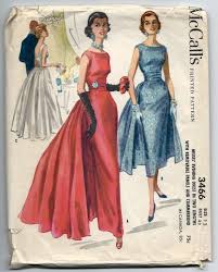 1950s Vintage Sewing Pattern Mccalls 3466 Paneled Evening Gown Cocktail Dress Ebay Vintage Dress Patterns Vintage Sewing Patterns Vintage Patterns