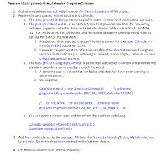 Solved Problem 1 15 Points Date Calendar Gregorianc Chegg Com