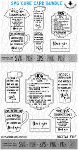 Care Card Bundle Care Instruction Cards Decal And Htv Etsy Cricut Projects Beginner Cricut Tutorials Cricut