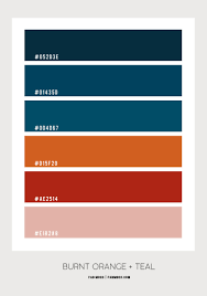 The hex, rgb and cmyk codes are in the table below. Burnt Orange Dark Coral Teal Bedroom For Modern Chic Looks