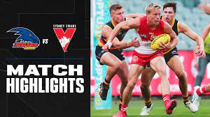 After conceding the first three goals of the game, the swans dismantled chris fagan's team, kicking 15 goals across the second and third quarters to run out 19. Adelaide V Sydney Highlights Round 1 2020 Afl Youtube