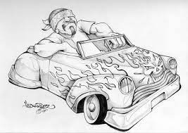 Online coloring > motorcycles dirtbike. Lowrider Car Drawings In Pencil Novocom Top