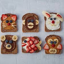 Animal Face Toasts for Kids | Baby food recipes, Food art for kids ...