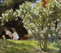 Marie Kroyer Sitzt Im Liegestuhl Im Garten Von Frau Bendsens Haus Von Peder Severin Kroyer Rosen Kunst Schone Kunste Bilder