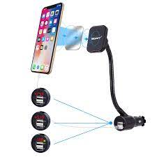 Free shipping to 185 countries. Magnetic Phone Mount Soaiy 3 In 1 Cigarette Lighter Cell Phone Holder For Car 2 Usb Port Car Charger Voltage Detector For Iphone X 8 8 Plus 7 Samsung Galaxy S9 S8