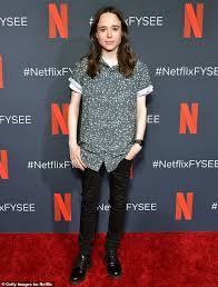 Elliot page arrives at the los angeles premiere of the umbrella academy on feb. Ellen Page Publicly Comes Out As A Transgender Male Named Elliot Says My Pronouns Are He They Daily Mail Online