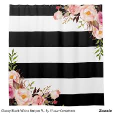 Black And White Shower Curtain Create Your Own Shower Curtain Zazzle Com Shower Curtain Monogram Floral Bathroom Floral Curtains