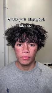 Fluffy Middle Part with Buzzed Sides