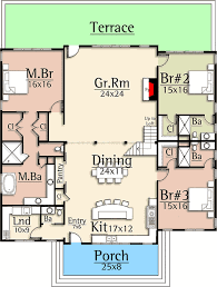 Plan 18877ck Split Bedroom Country Inspired Vacation House Plan Square House Plans Vacation House Plans Cabin House Plans