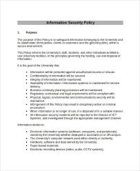 Operation of cctv on university premises definitions cctv means closed circuit television. Security Policy Template 7 Free Word Pdf Document Downloads Free Premium Templates