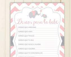 Baby Shower Wishes For Baby In Spanish Deseos Para La Bebe Espanol Juegos Baby Shower Printable Espanol Pink And Grey Baby Shower Game 105 In 2021 Baby Shower Wishes Wishes For