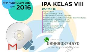 Rpp kelas 7 smp kurikulum 2013 revisi 2017. Jual Rpp Ipa Kelas 8 Kurikulum 2013 Revisi 2016