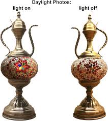 SILVERFEVER Handcrafted Mosaic Turkish Lamp with Blue Snowflake India
