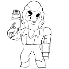 A request for a friend of my discord server (u/koishiko) fem leon, male nita. Brawl Stars Coloring Page