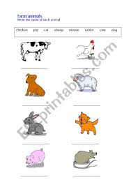 He is by far the oldest animal on the farm and portrayed as a rather intelligent donkey, who is taciturn by nature. Farm Animals 1 Writing The Names Of Animals Esl Worksheet By Muppet007