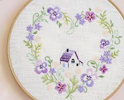 Flower heart embroidery design for custom size with the following dimension. Hand Embroidery Patterns Pdf Floral Embroidery Home Etsy Hand Embroidery Patterns Paper Embroidery Hand Embroidery Designs