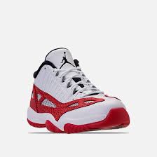 Three Quarter View Of Men S Air Jordan 11 Retro Low Ie Basketball Shoes In White Gym Red Black Air Jordans Air Jordan 11 Jordan 11