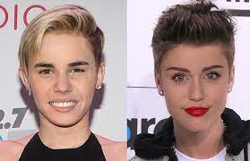 Detailed Foil Miley Cyrus And Justin Bieber Face Merges