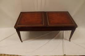 French parchment and bronze table in the manner of andre arbus, c 1940. English Style Mahogany Expanding Coffee Table Stamped Weiman Circa 1940 S 2400 Leather Top Coffee Table Coffee Table Antique Coffee Tables