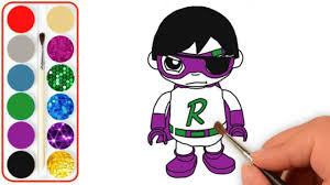 The coloring page that they color is based on red titan vs dark titan from ryans toysreview on youtube. Learn Colors Coloring Tag With Ryan Dark Titan Coloring Page Youtube